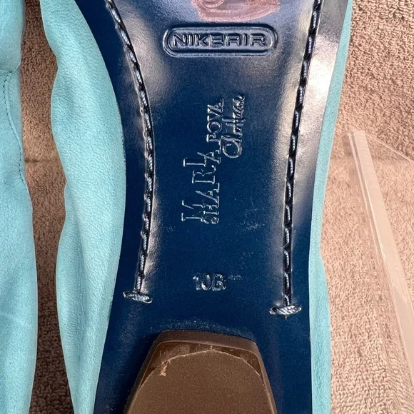 Maria Shariapova Cole Haan Nike Air Corset Lace Up Teal Ballet Flats 10B Preppy - Picture 12 of 12